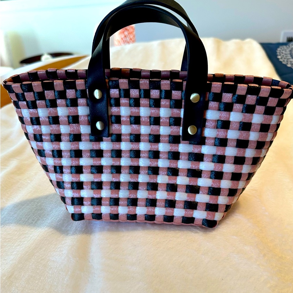 Anthropologie Woven Basket Mini Bag